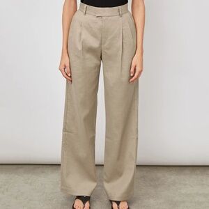 NWT Rails Linen Blend Wide Leg Trousers Women’s 12 Tan High Rise